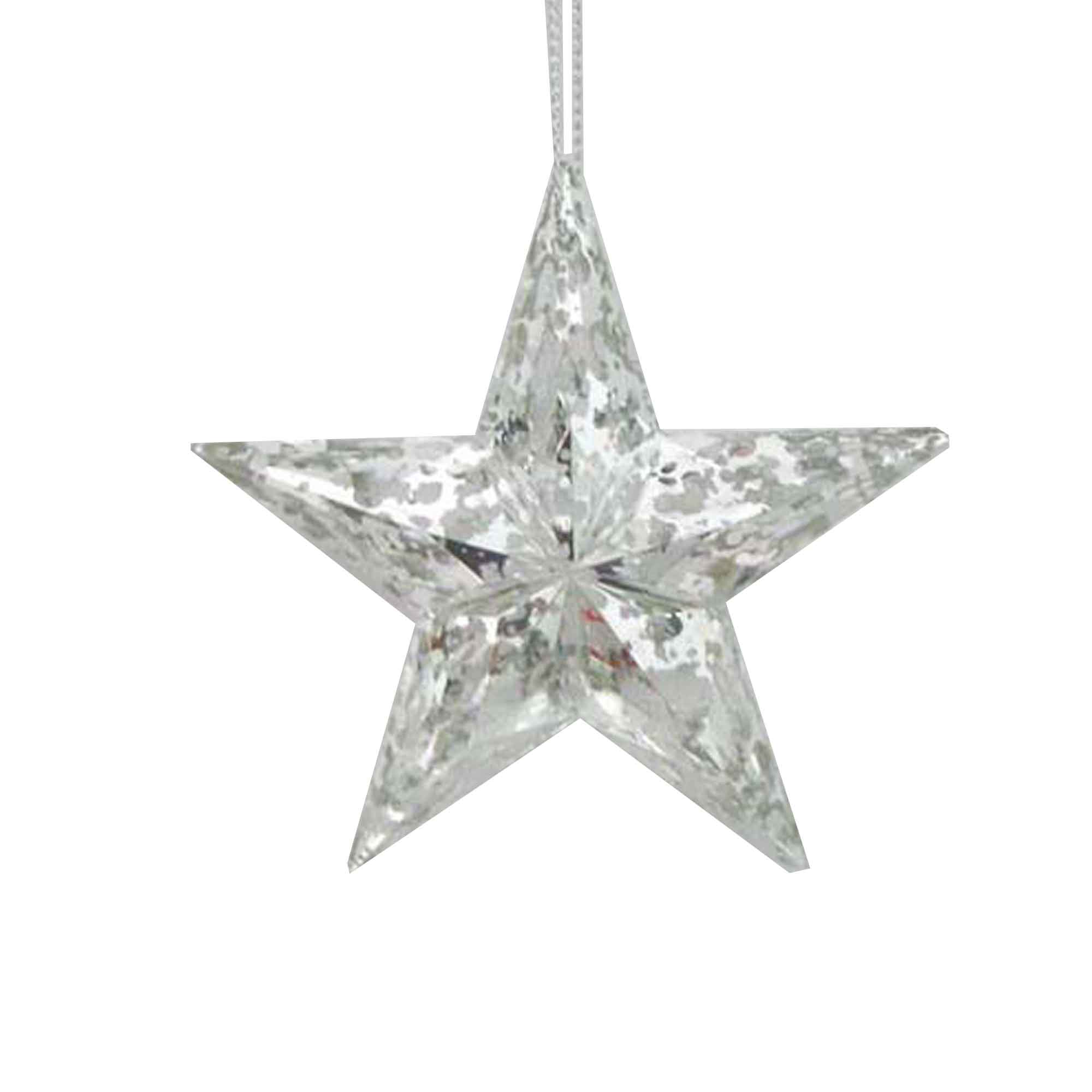 Decor N Beyond - Wholesale Ornament - 3.5" Mercury Silver Star0