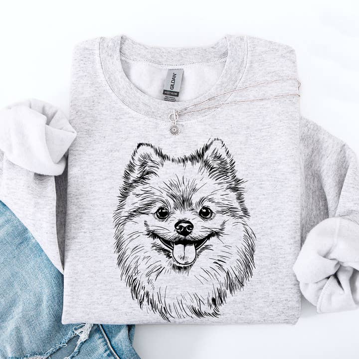 Refinery Number One LLC - Wholesale Graphic Sweatshirt - Unisex - Pomeranian, Pet, Dog Breed Sweatshirt0