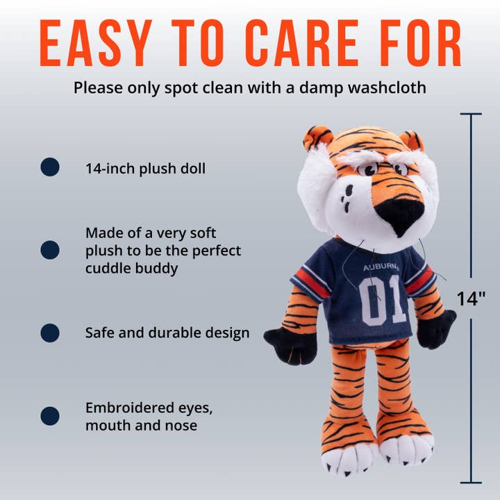 OrangeOnions - Wholesale Stuffed/Plush Toy - Kids & Baby - Aubie the Tiger Stuffed Animal 14" Stuffed Plush Figure3