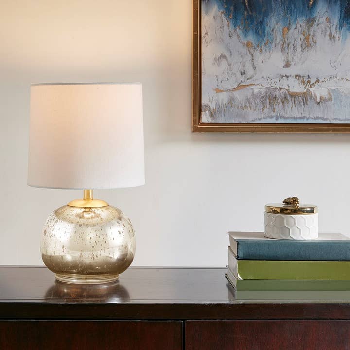 Olliix - Wholesale Accent/Desk Lamp - Spotted Silver Base Table Lamp