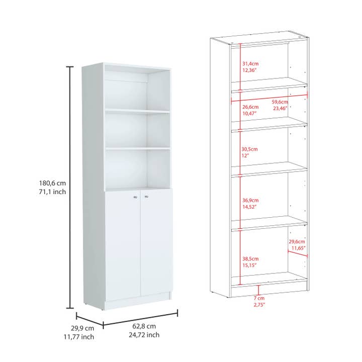 Treevol Furniture - Wholesale Bookcase - Emery 3 Piece Living Room Set with 3 Bookcases, White