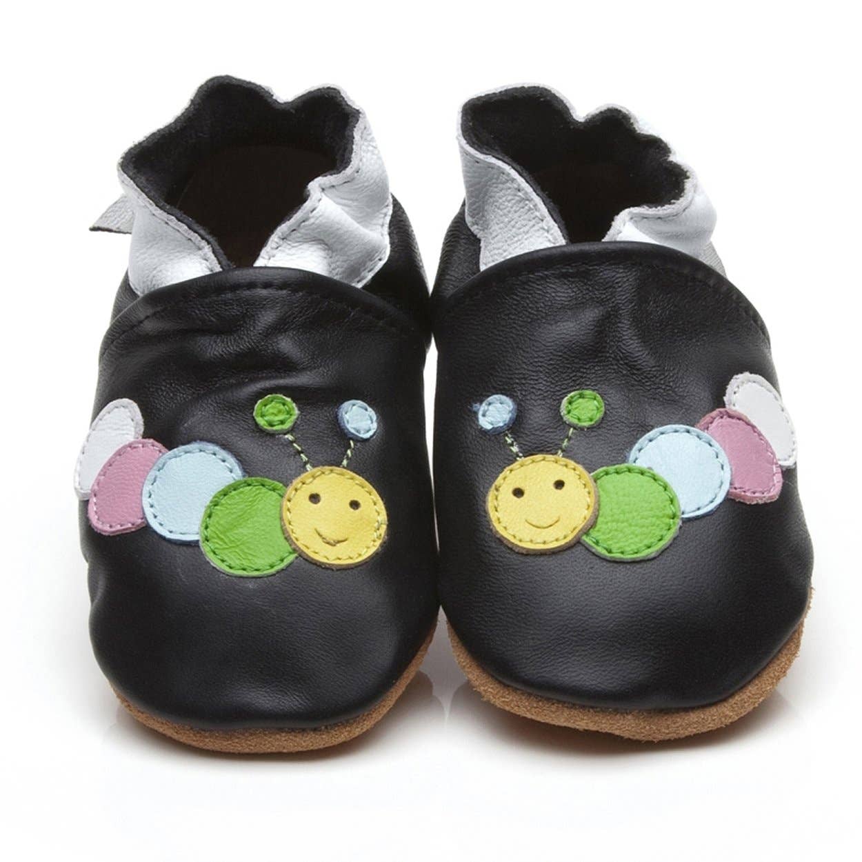 Olea London Ltd - Wholesale Crib Shoes - Baby - Soft Leather Baby Shoes Caterpillar Black