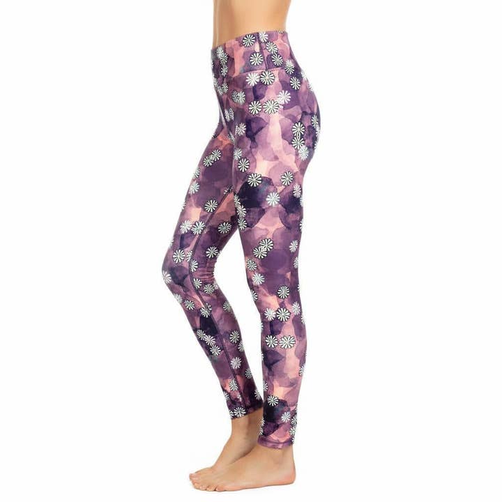 Purple Daisy Chain Ultimate Leggings for wholesale by Natopia