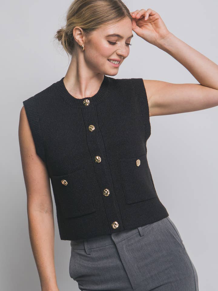 ....0812 Sleeveless Knit Sweater Vest SI-28591 for wholesale by 42POPS