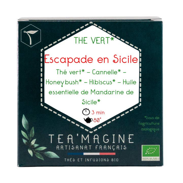 Escape to Sicily ekologiskt mandarin grönt te för wholesale av Tea’magine