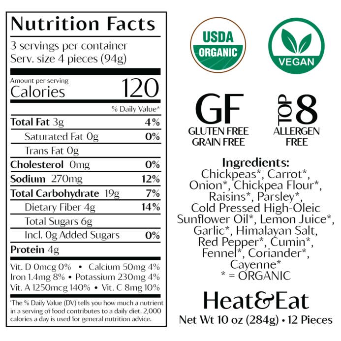 Fabalish - Wholesale Shelf Stable Prepared Meal - Kickin' Carrot Baked Falafel2