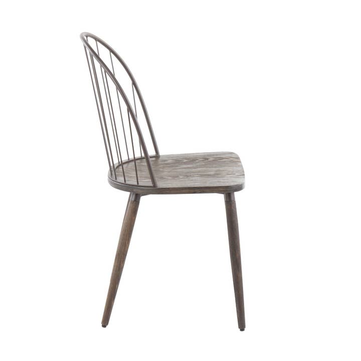 Black Metal Black Wood Riley High Back Chair - Set of 2 for wholesale on Faire6