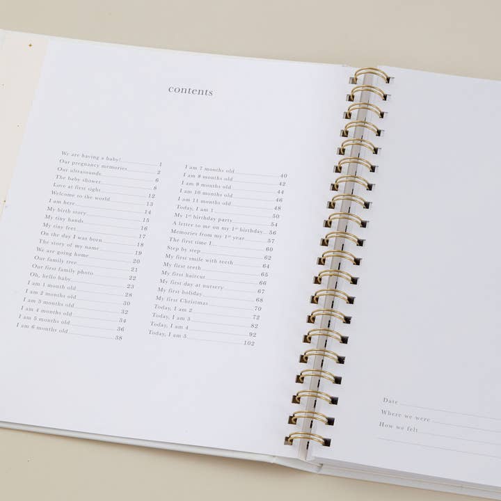 Blush And Gold - Wholesale Herinneringenboek - Kinderen en baby - My Baby Book - Pearl (doek) luxe aandenken en memory-babyboek