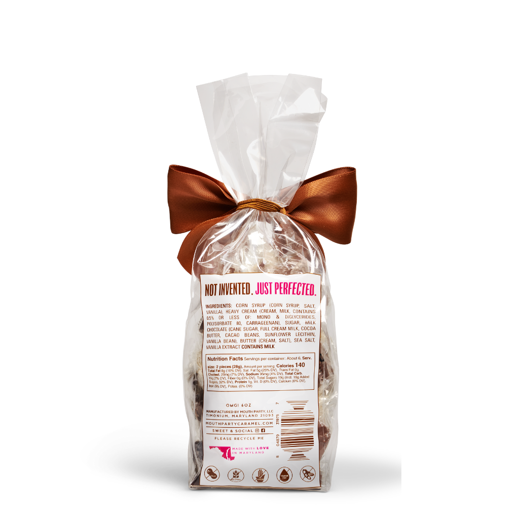 Mouth Party, LLC - Wholesale Caramel - OMG! Caramel 6oz Gift Bag1