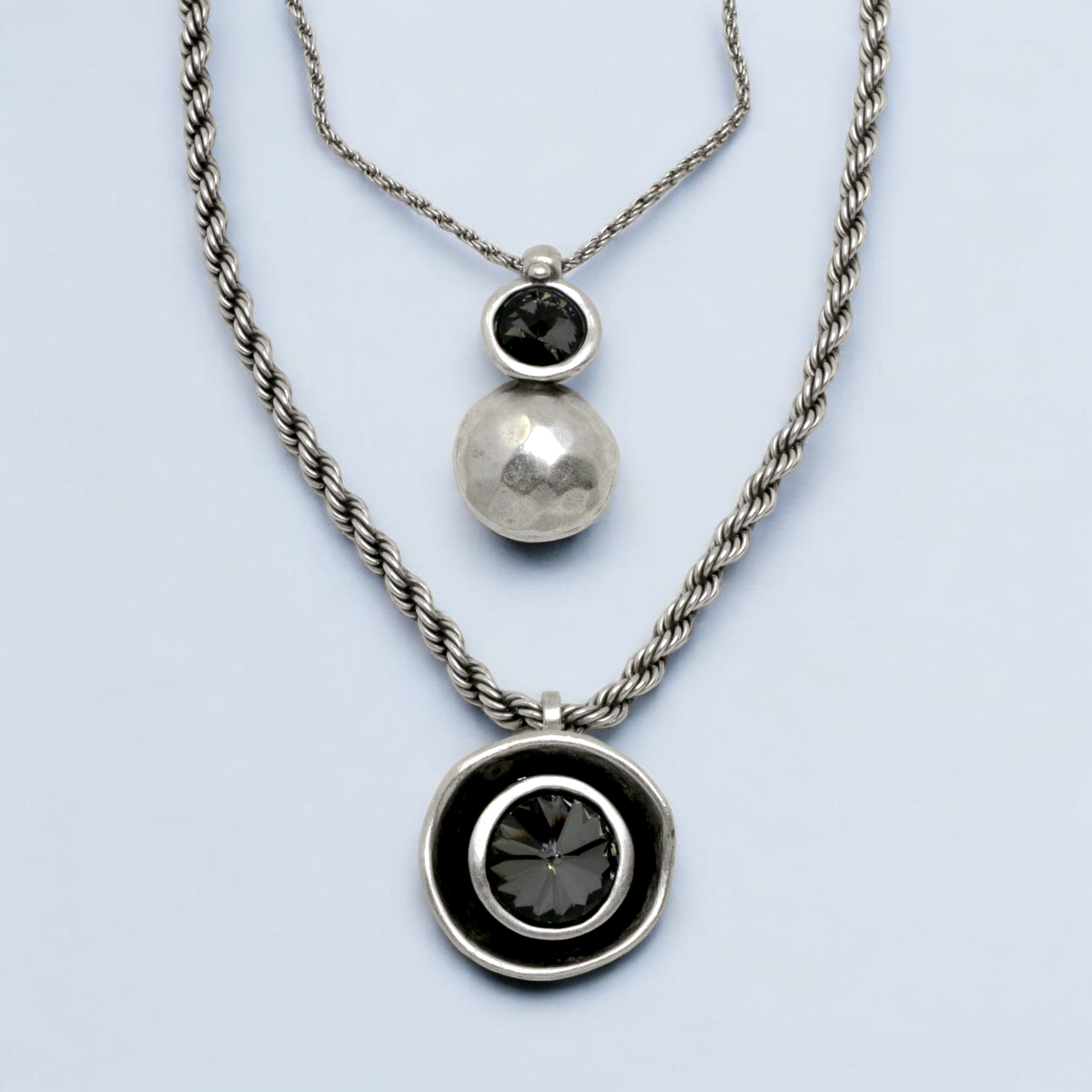 The Ancient Bazaar Jewelry & Accessories - Wholesale Bib Necklace - Item # 1590-75G - Pewter Necklace1