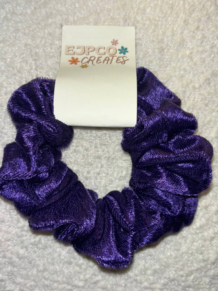 Deep Purple Crushed Velvet Scrunchie for wholesale by EJPCO
