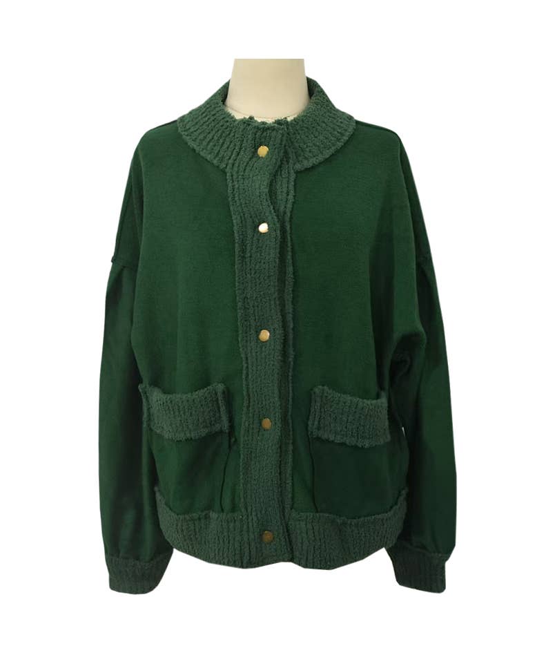 Rosa Clothing - Wholesale Cardigan - Women's - Cozy slouchy boxy drop-shoulder sleeves cardigan14