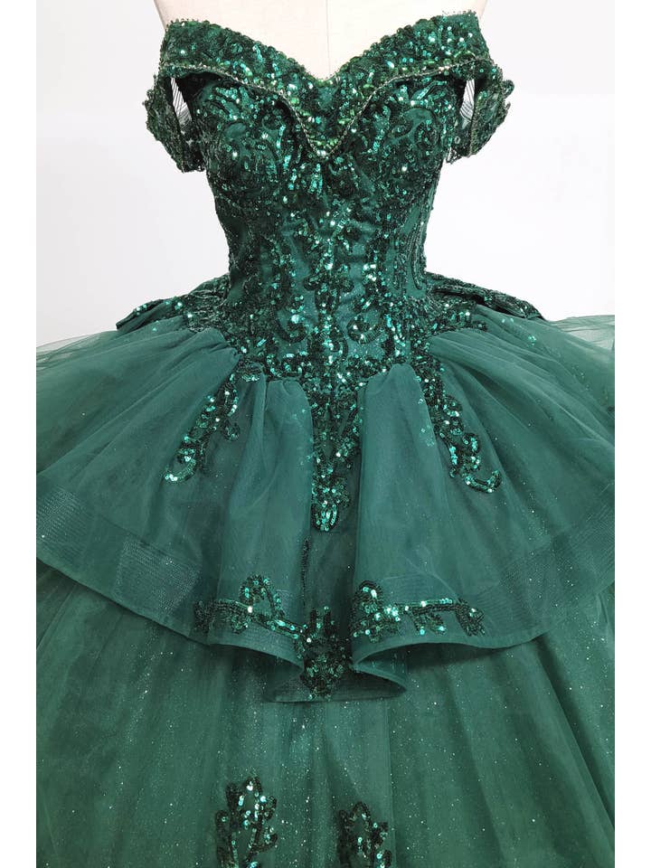 Chicas - Wholesale Dress - Women's - Multilayered Quince Dress With Bow and Sequins CHF306327