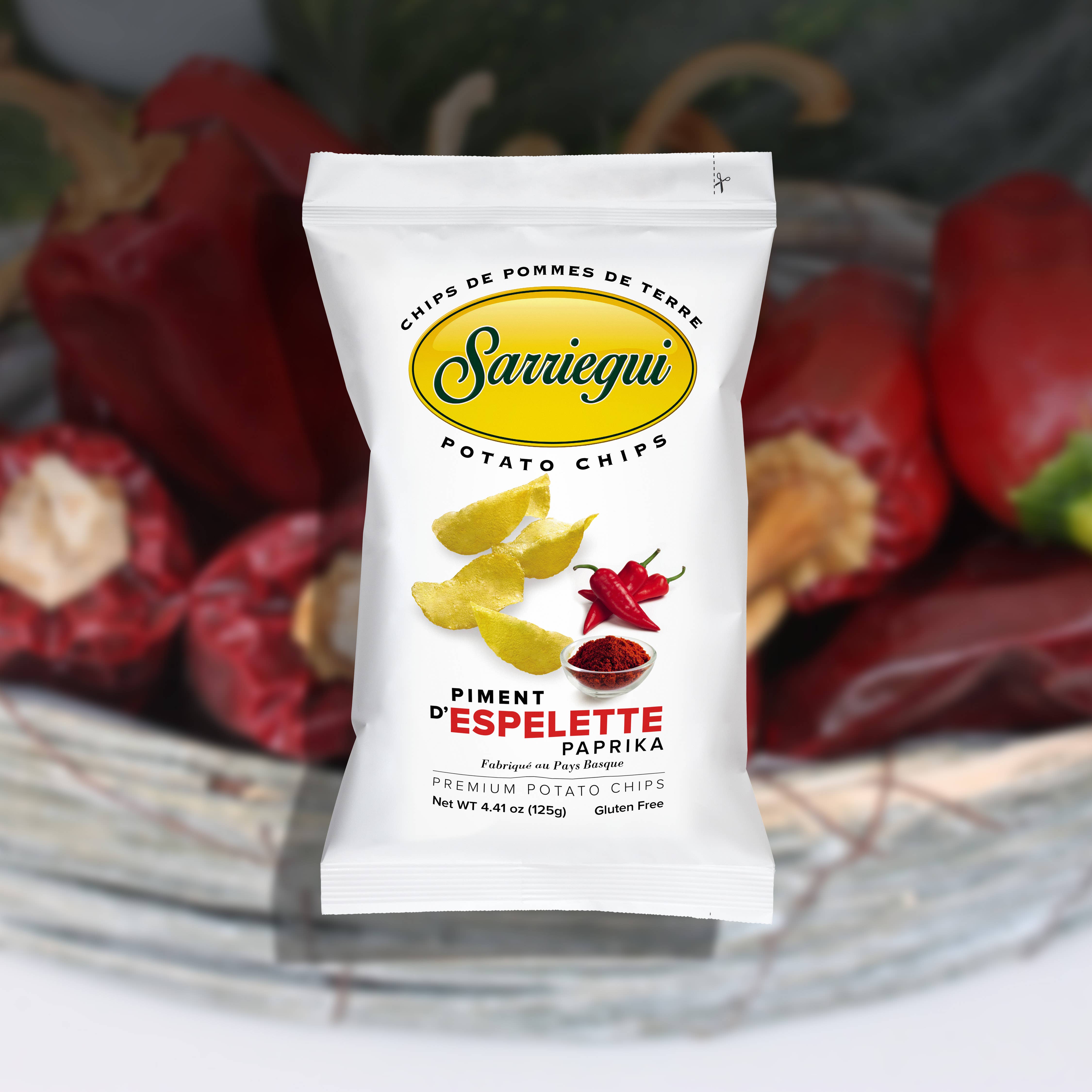Chips Sarriegui – Großhandel Chips – KARTOFFELCHIPS 125G MIT ESPELETTE-PAPRIKA2