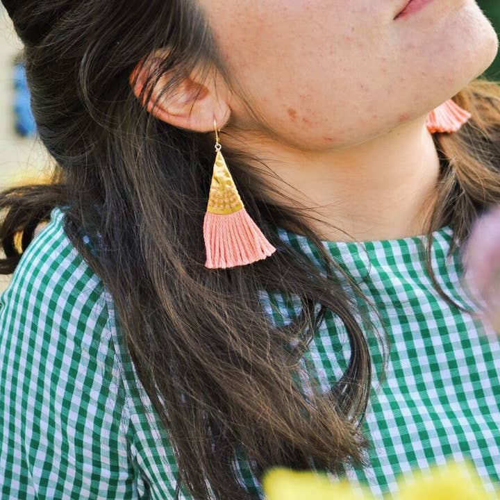 Fiber Painter Tassel Earrings for wholesale by Melissa Jenkins Designs