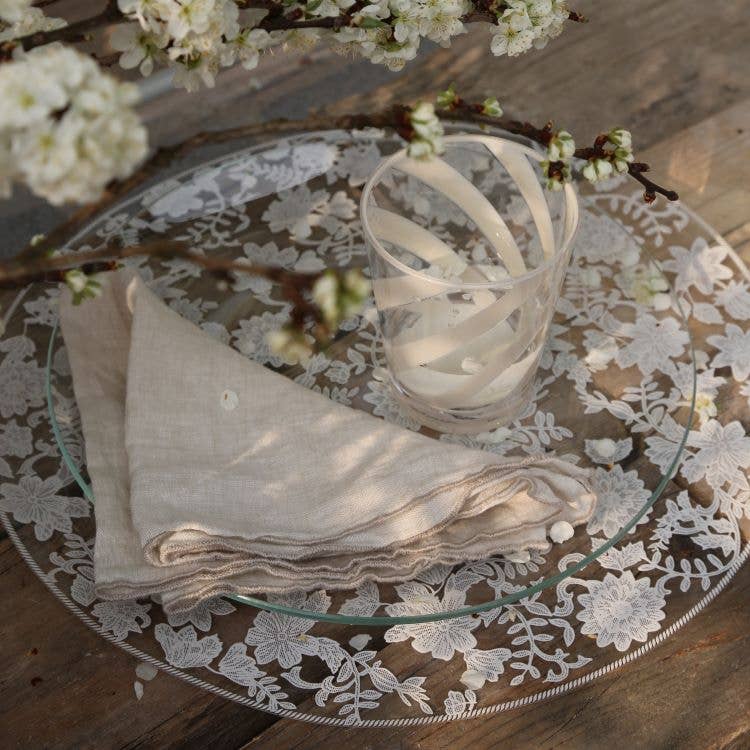 Fiorirà un giardino – wholesale Placemat – Transparent PVC Placemat Floral Lace Cream D38 cm1