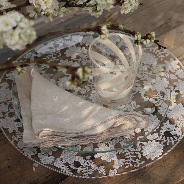 Fiorirà un giardino - Wholesale Placemat - Transparent PVC Placemat White Floral Lace D38 cm1