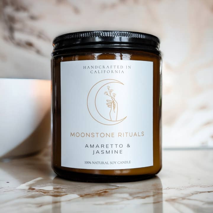 Moonstone Rituals - Wholesale Jar/Filled Candle - Amaretto & Jasmine