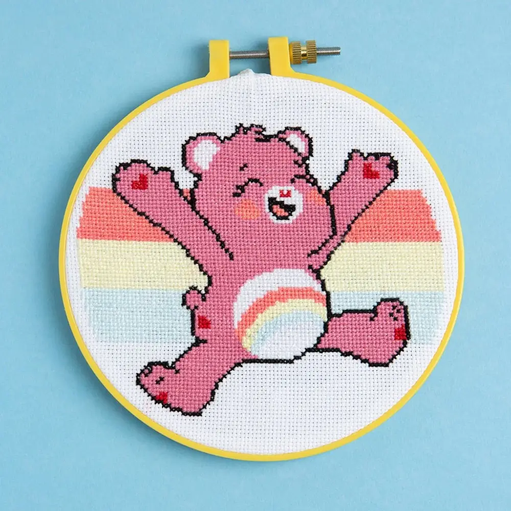 Wool Couture Company – wholesale DIY craft kit – Care Bears Cheer Bear Beginner Cross Stitch Kit1