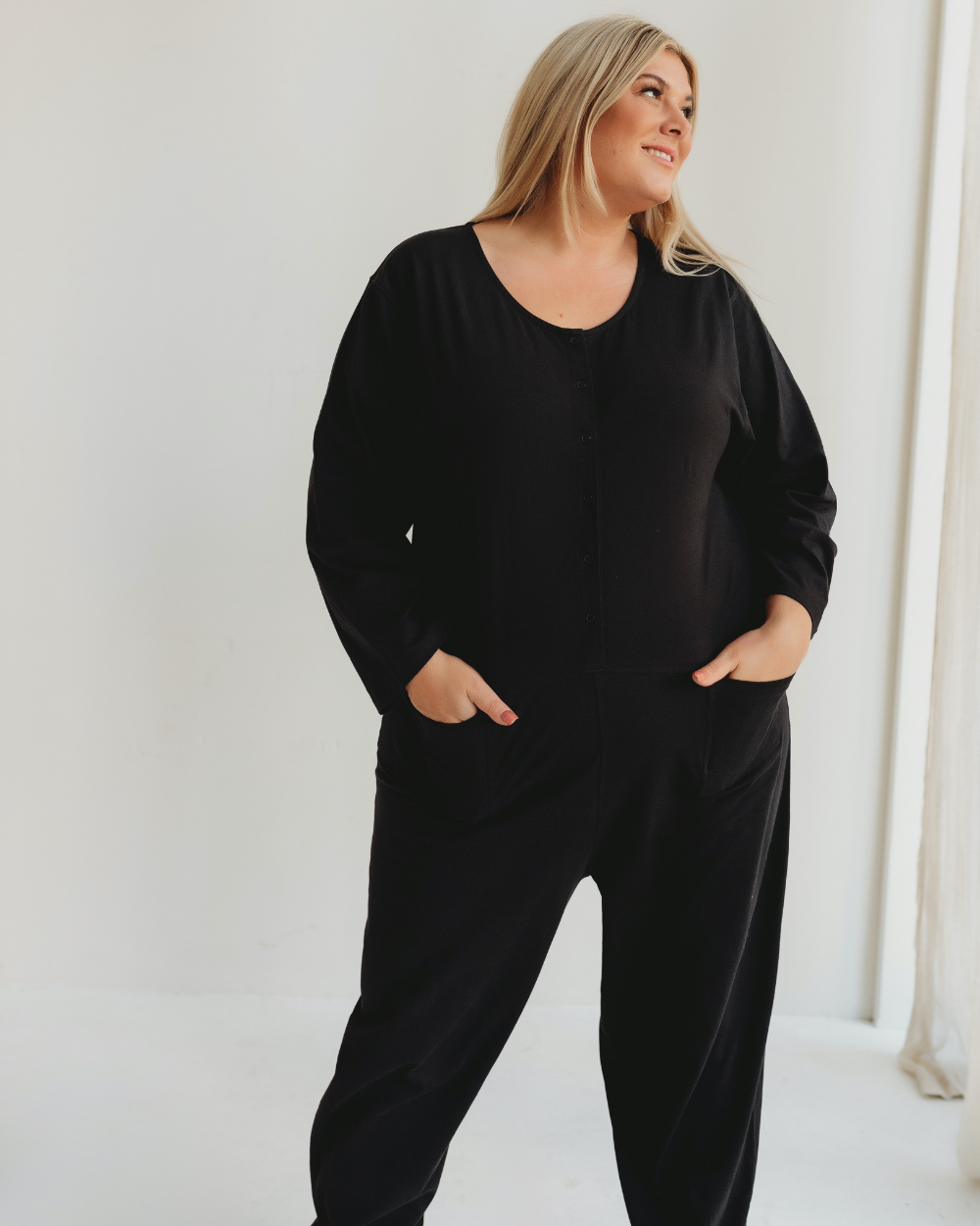 Mila Black Long Sleeve Jumpsuit for wholesale on Faire2