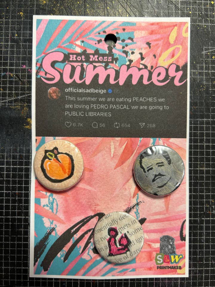 Hot Mess Zomer Pin Set voor wholesale door Sarah Louise Windisch | Printmaker