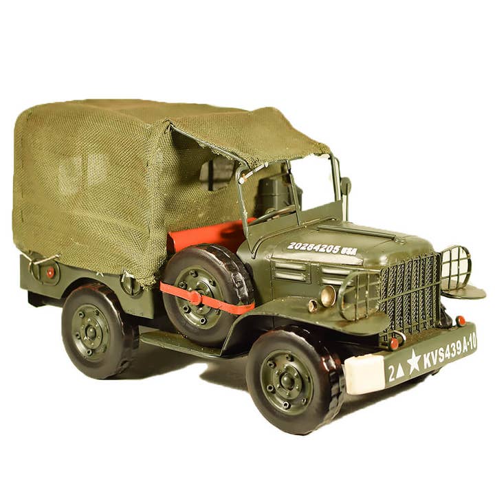 Camion militaire rétro en métal 30cm pour la vente par giftland