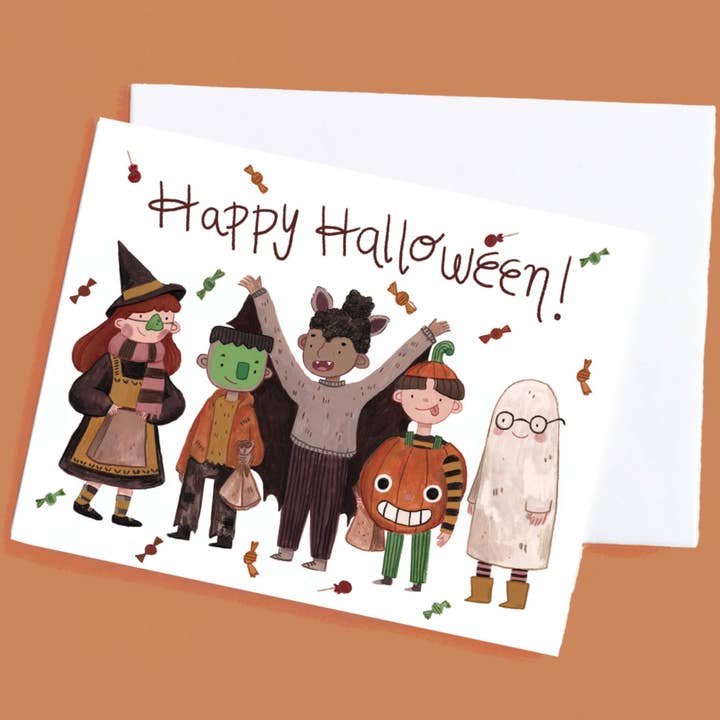 Buon Halloween - Biglietto di auguri per la vendita all'ingrosso da parte di Leah Bees Creations