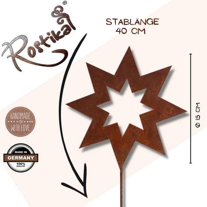 Rostikal - Wholesale Christmas Decoration - Edelrost Christmas decoration star open | rust metal hanging decoration
