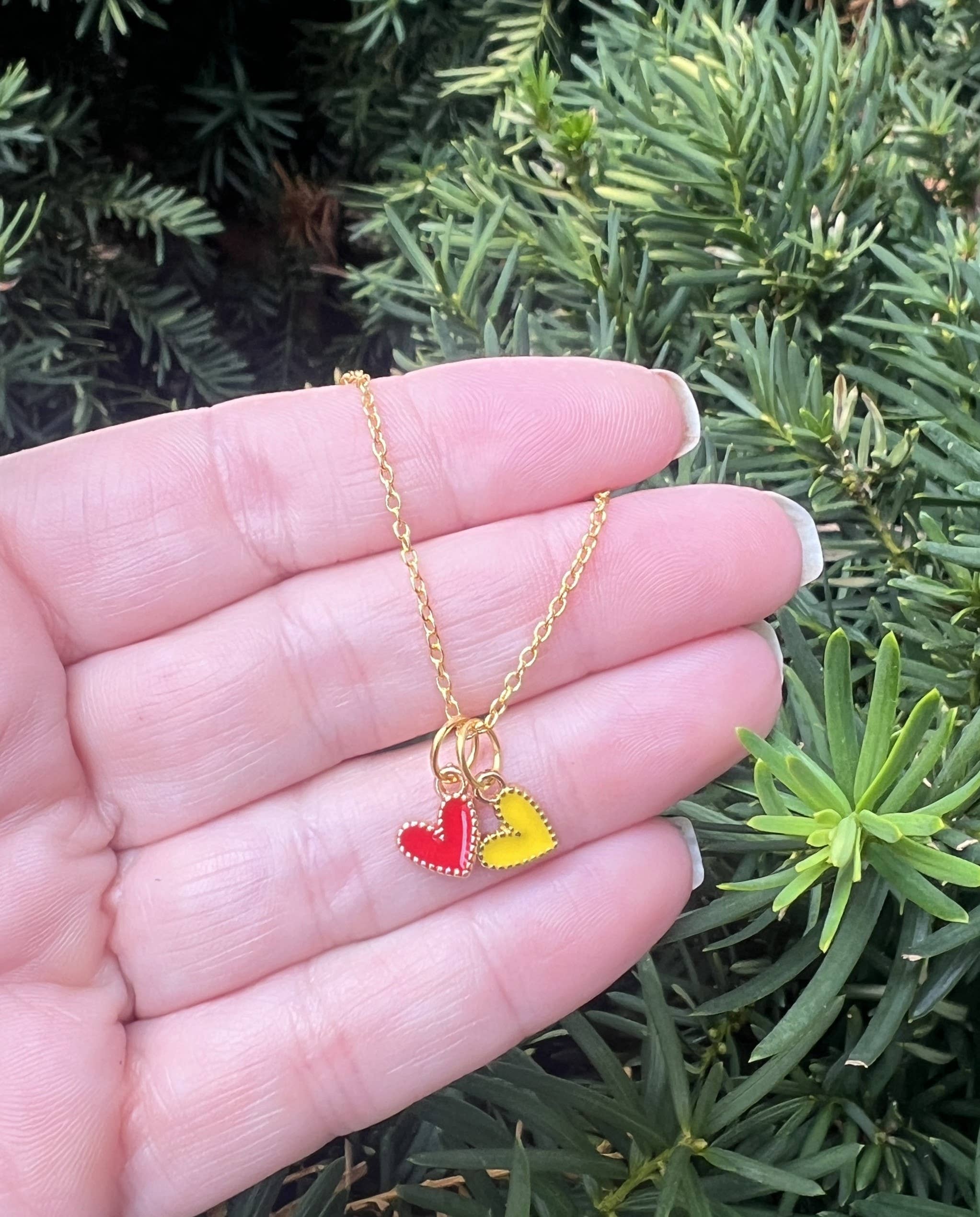 Baubles by B - Wholesale Pendant/Charm Necklace - Red Yellow Chiefs Heart KC Charm Necklace Kansas City7