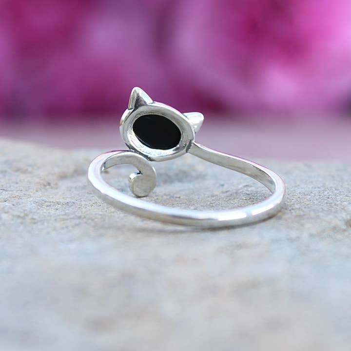 Moonrise Jewelry - Wholesale Cocktail/Statement Ring - R-106 Cat with Black Agate Ring2