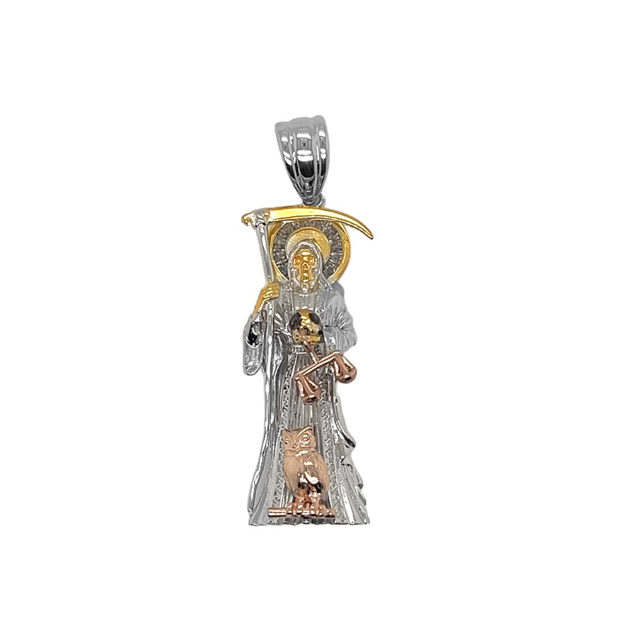 Atlanta Jewelers Supply - Vente Breloques/médailles personnalisées - Pendentif Santa Muerte en argent sterling mexicain 925