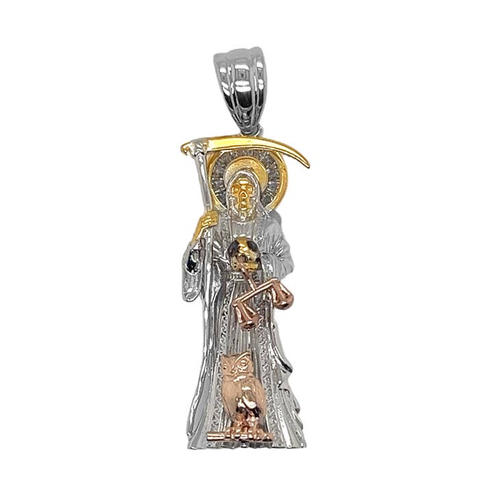 Atlanta Jewelers Supply - Vente Breloques/médailles personnalisées - Pendentif Santa Muerte en argent sterling mexicain 9250