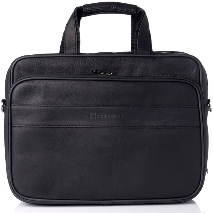 Alpine Swiss - Wholesale Briefcase - Unisex - Messenger Bag Leather 15.6 Laptop Briefcase Portfolio Busine