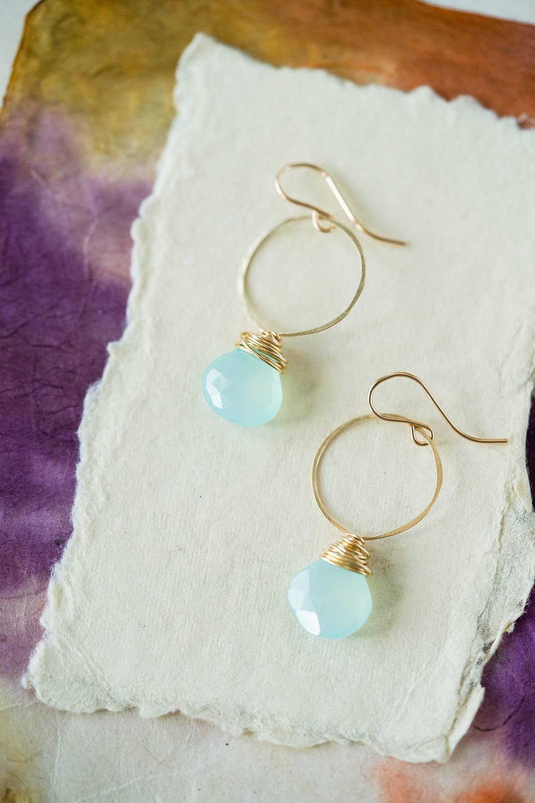 Bella Vita Jewelry - Wholesale Dangle Earrings - Pantone Earrings | Megan Hoop and Natural Stone Earrings3
