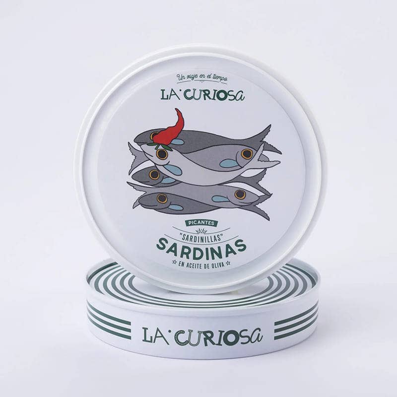 Made in Spain - Wholesale Tinned Fish - Spicy Olive Oil Sardines 10/14 Units, La Curiosa3