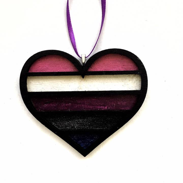 Gender Fluid Pride Ornament or Magnet - LGBTQ - Hand Painted for wholesale by Toad Hill Farm