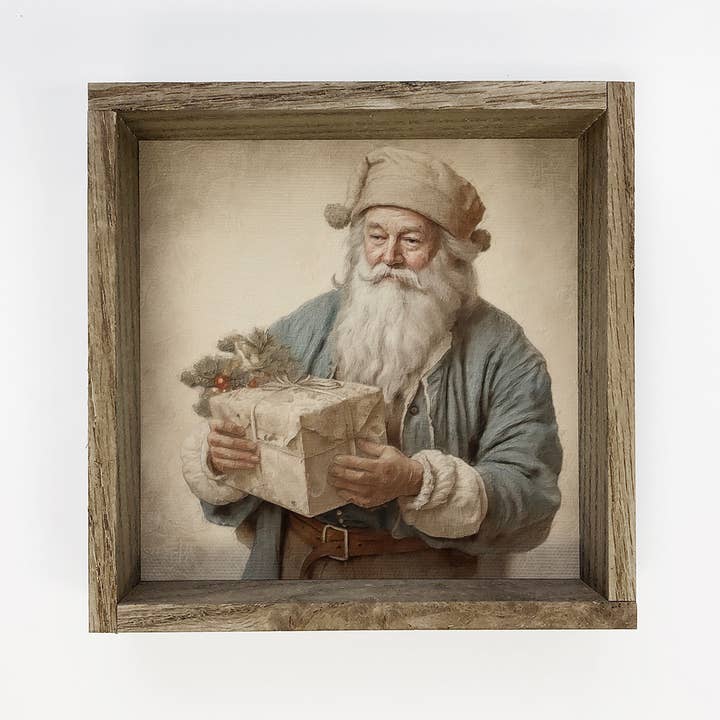 Hangout Home – Großhandel Kunstdruck – Vintage Alter St. Nikolaus Weihnachtsmann - Feiertags-Leinwandkunst