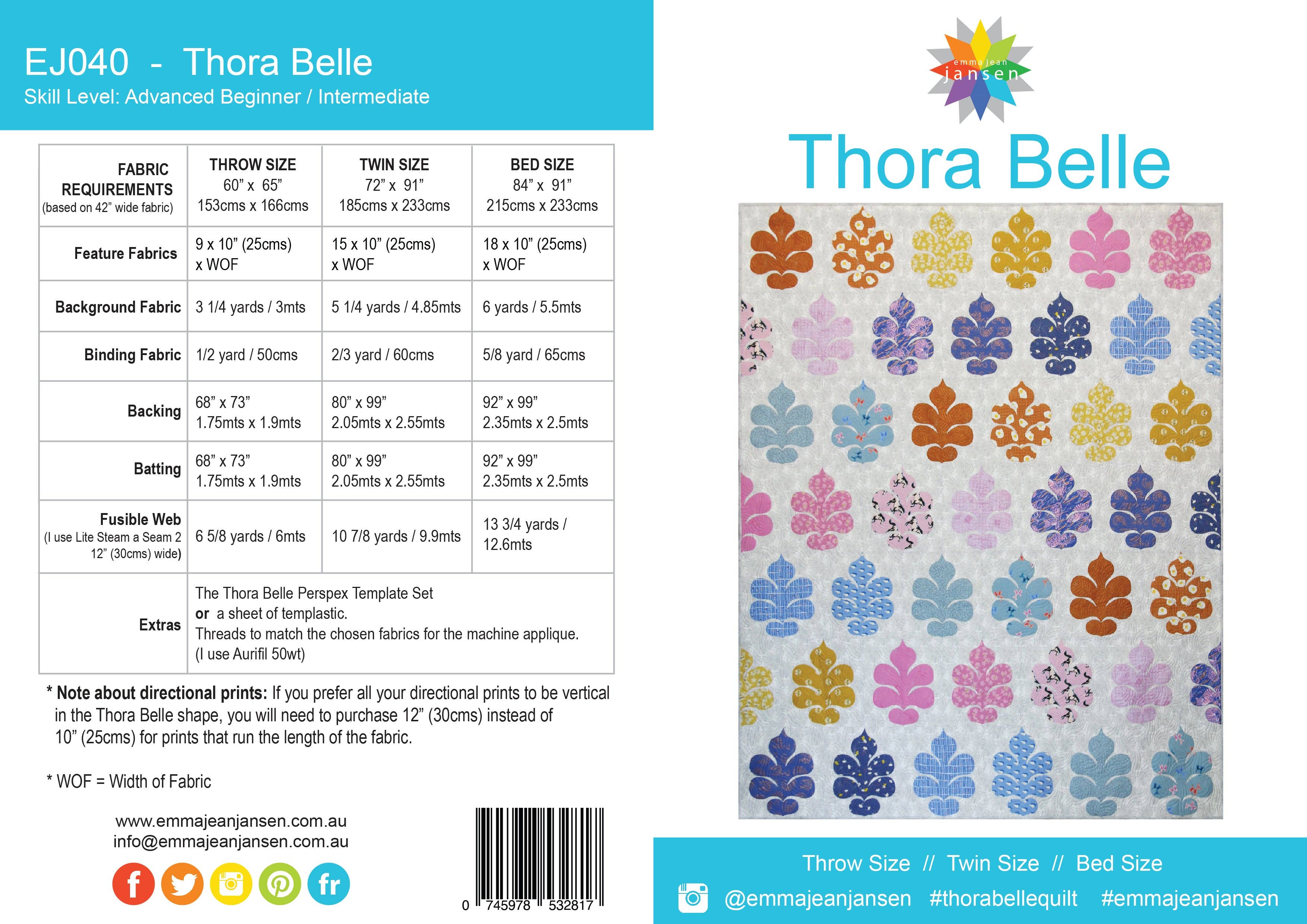 emma jean jansen - Wholesale Craft tool - • Wholesale - Thora Belle Quilt Pattern1