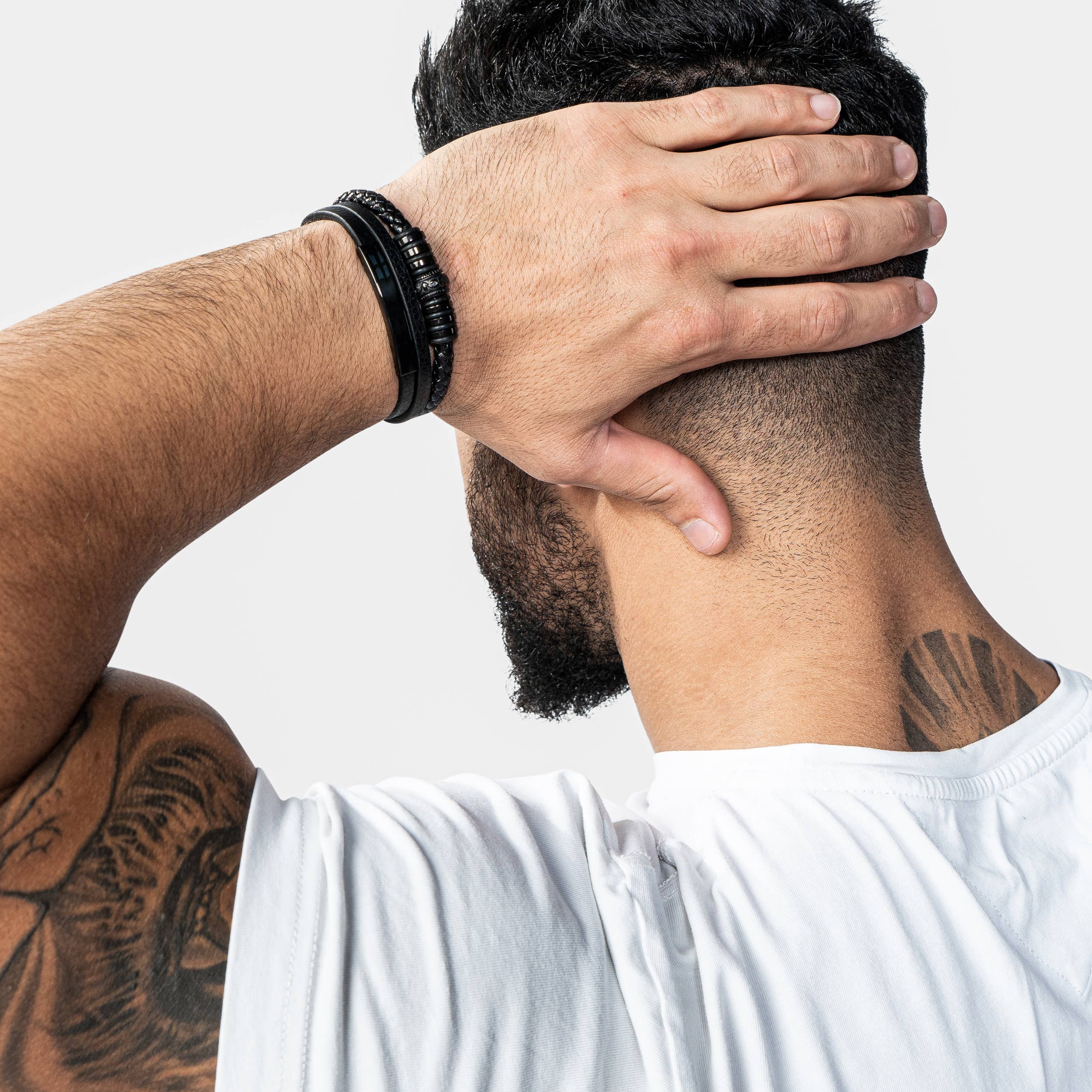 SERASAR – Engroshandel Armbånd – Læderarmbånd 'Shine' i sort med magnetlås5