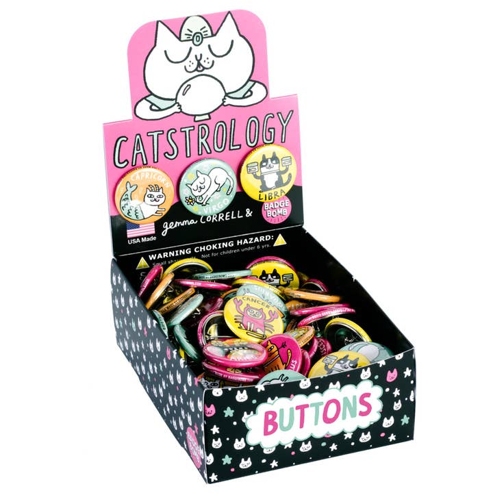 Badge Bomb - Vente Épinglettes/boutons - Boîte de boutons Catstrology 1,25"