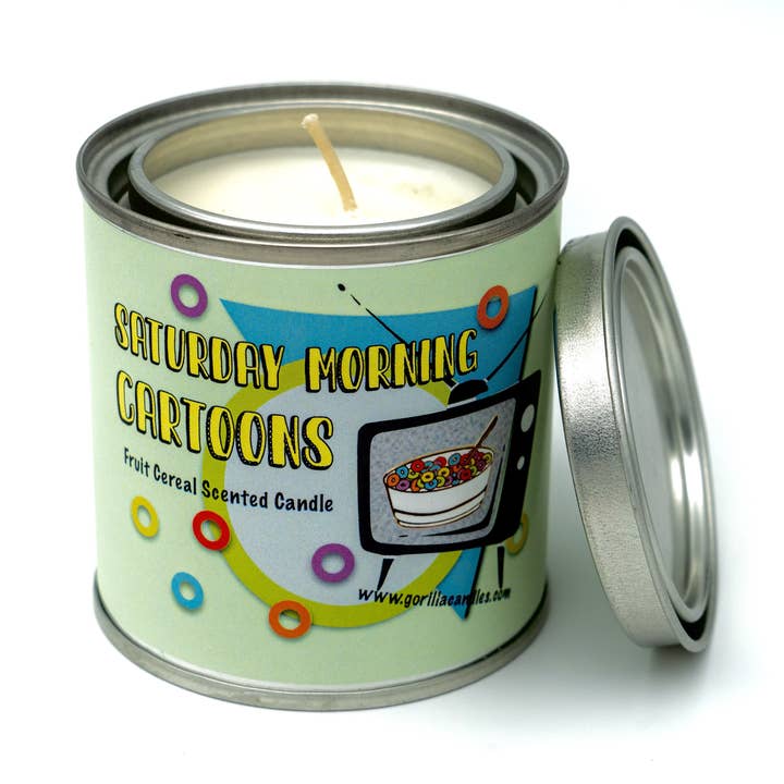Saturday Morning Cartoons Fruit Cereal Scented Candle for wholesale by Gorilla Candles