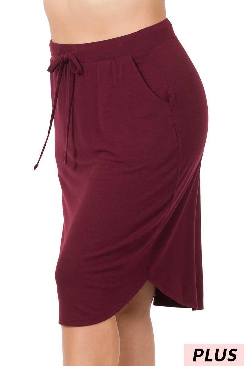 Vanilla Monkey – wholesale Skirt – Women’s – Plus Size Self Tie Tulip Hem Skirt With Side Pockets2