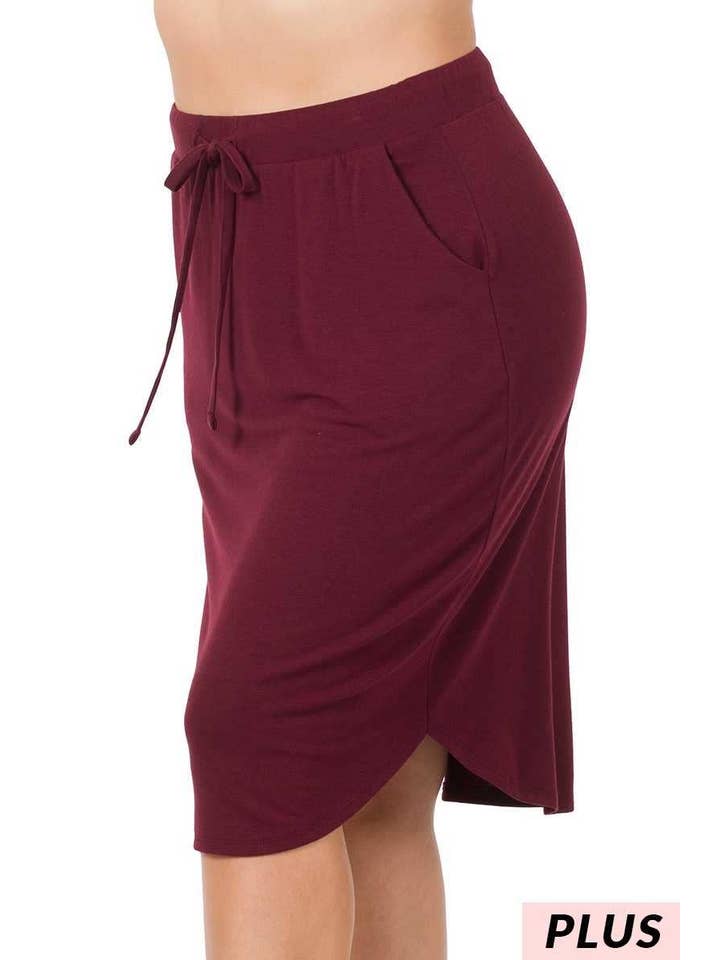 Vanilla Monkey - Wholesale Skirt - Women's - Plus Size Self Tie Tulip Hem Skirt With Side Pockets2