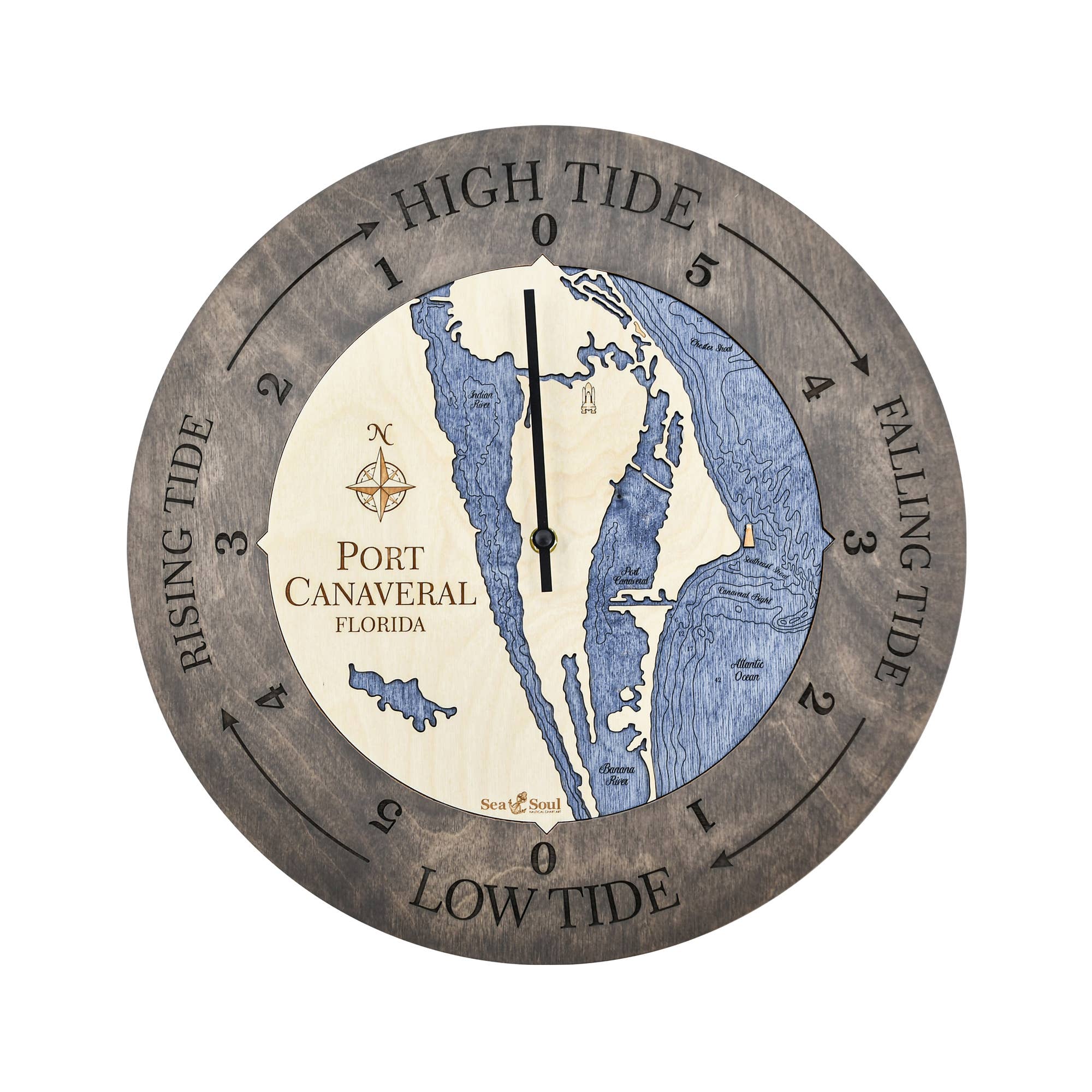 Sea & Soul Nautical Chart Art - Wholesale Wall Clock - Florida East Coast Nautical Chart Tide Clock-Many Locations144