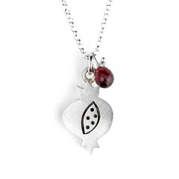 Naive Pomegranate + Garnet Pendant for wholesale by Emily Rosenfeld