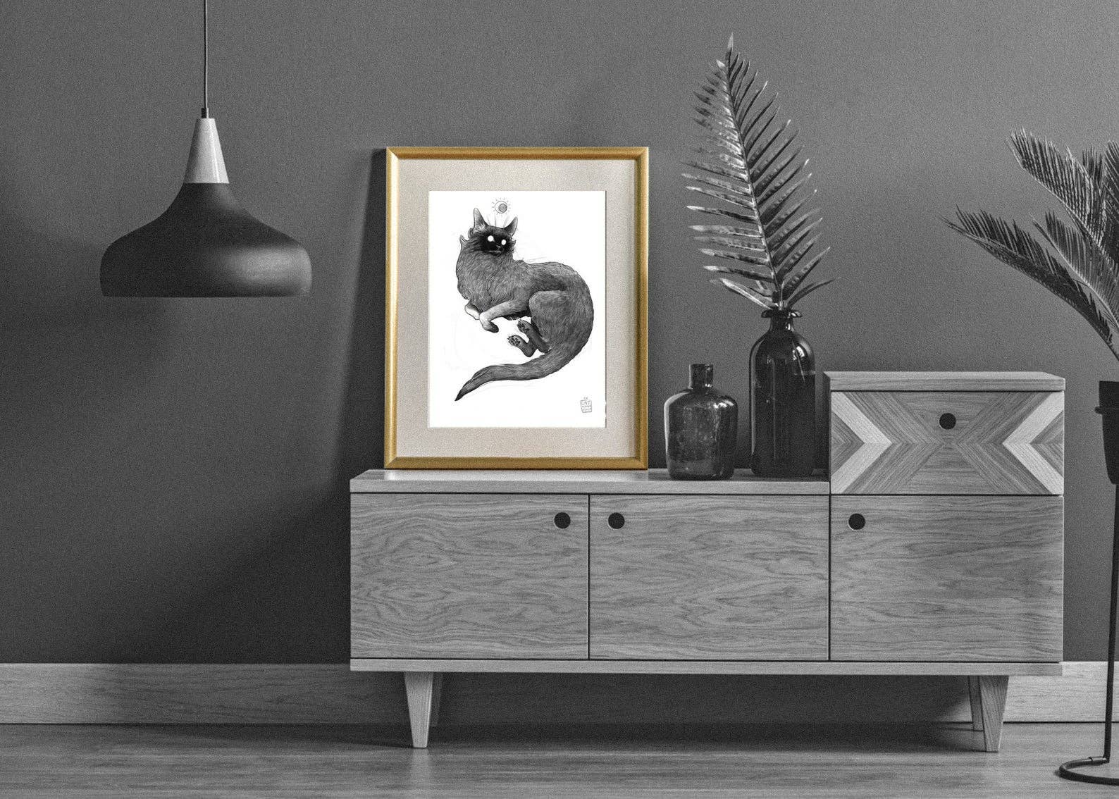 Cat Rocketship - Wholesale Art Print - Cat Spirit  - 8x10, 5x7 Print1