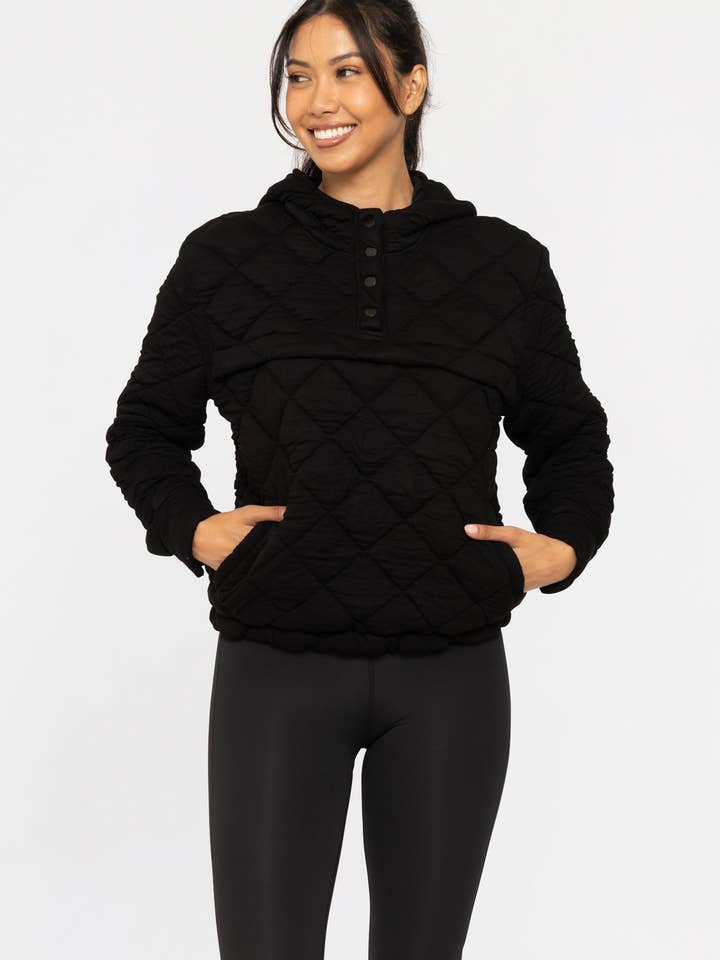 Mono B - Wholesale Hoodie - Women's - Quilted Fleece Pullover Hoodie