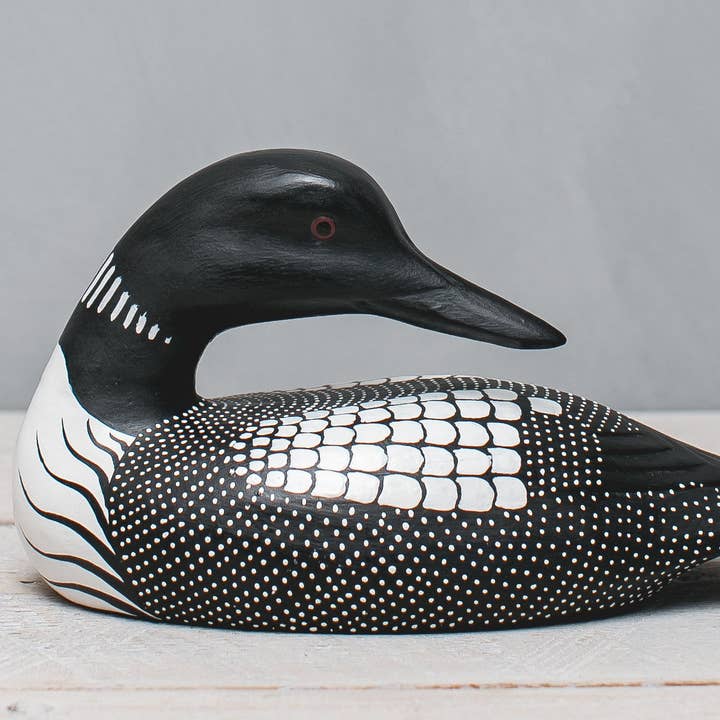 Aviologie - Wholesale Decorative Figurine - Loon - Medium - Turned - 11"L  -Carved Wooden Ornament0