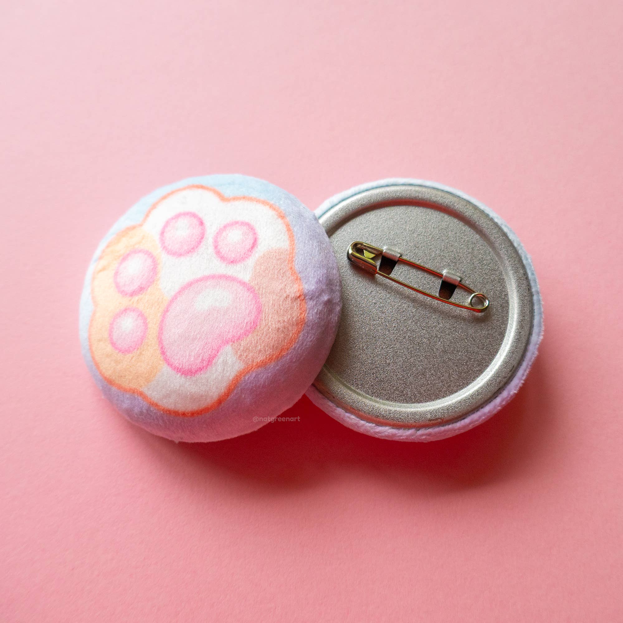 NatGreenArt - Wholesale Lapel Pin/Button - Cat Paw Plush Button Badge2