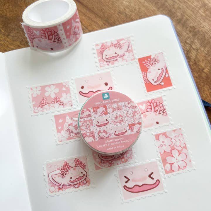 Stempel Washi Tape - Kirschblüte Axolotl für den Großhandel von Thousand Skies